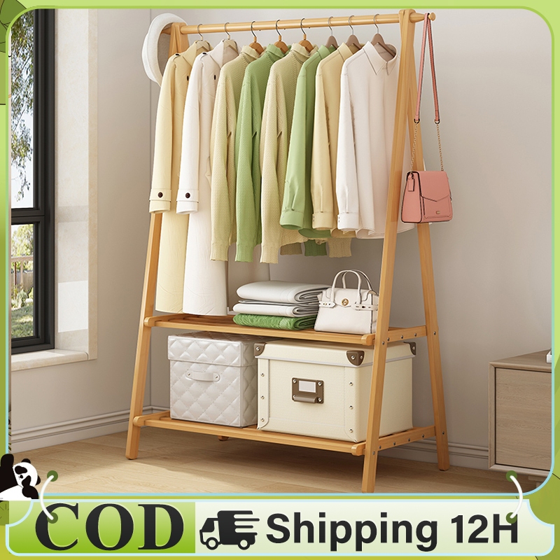 Wood Land Clothes Rack Bamboo 66/86/116CM Bmaboo Clothes Rack Wood ...