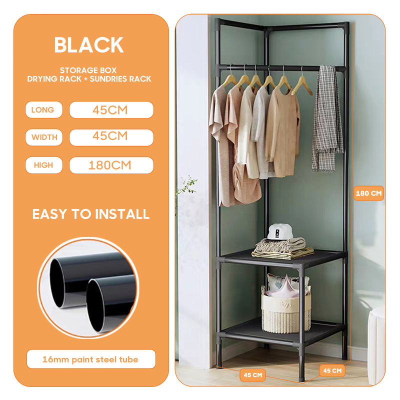 Corner Coat Rack Multlfunctional Drying Rack Floor Standing Clothes ...