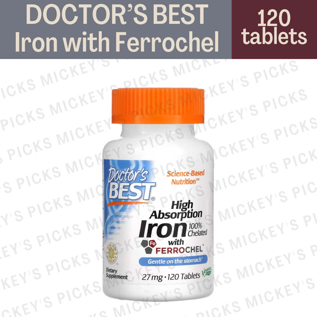 Doctor's Best, High Absorption Iron with Ferrochel, 27 mg, 120 Tablets ...