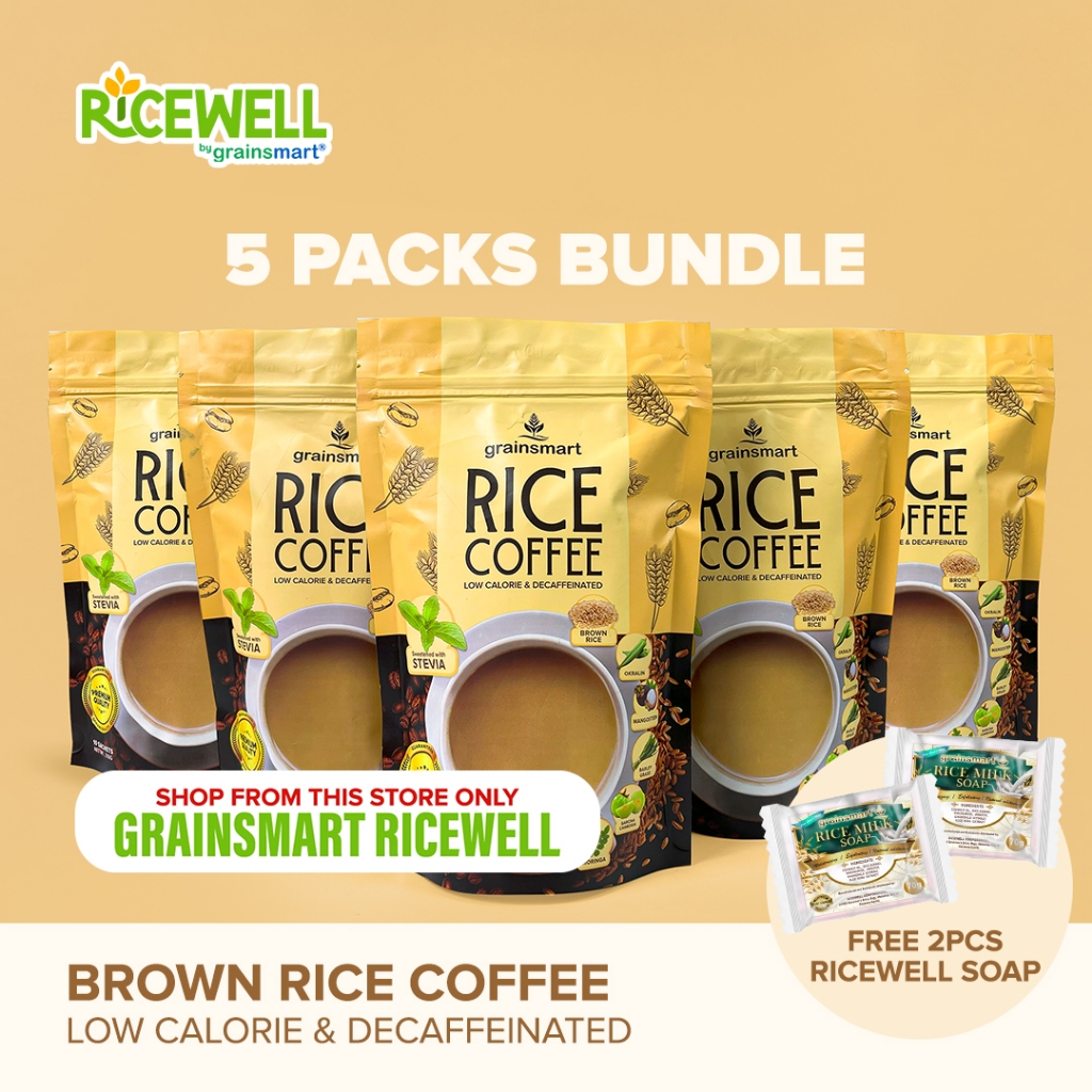 Grainsmart Rice Coffee 5 Packs + 2 Soap Ricewell Coffee | Shopee ...