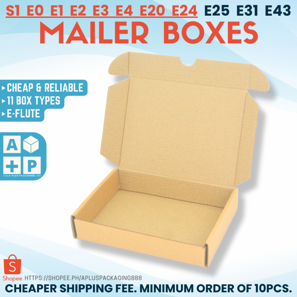 ⭐ MAILER BOXES (S1, E0-E24 ), Small & Medium Packaging Corrugated Box ...