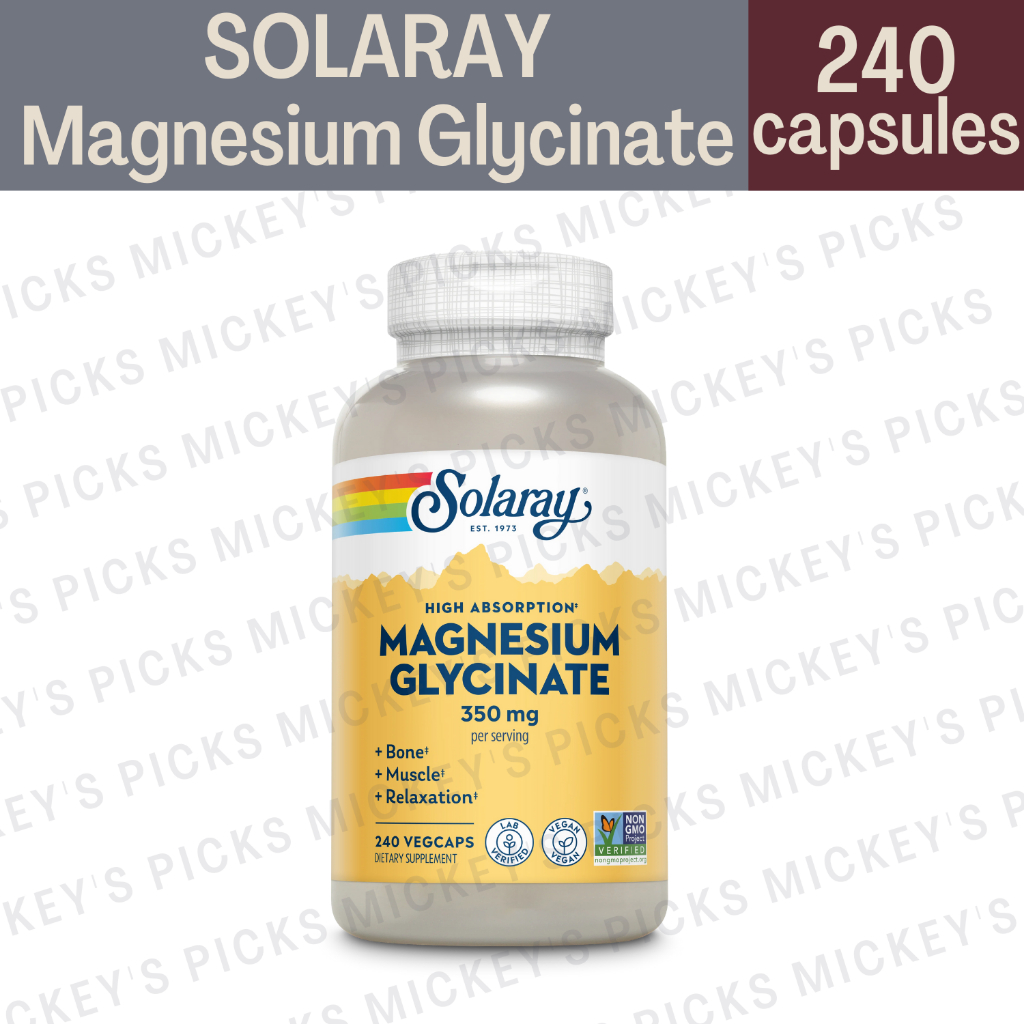 Solaray, Magnesium Glycinate, 350 mg, 240 VegCaps | Shopee Philippines