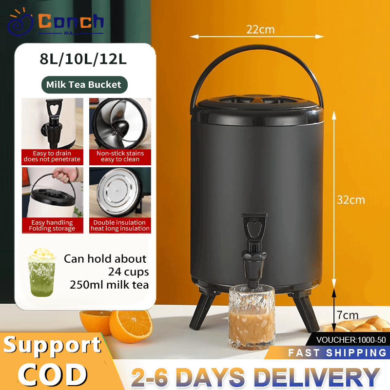 8L/10L/12L Milk Tea Bucket Milk Tea Barrel Water Jug 304 ...