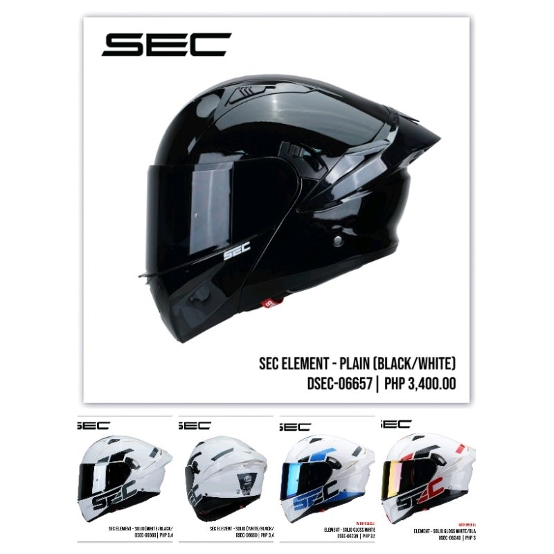 SEC Element Modular dual Visor Helmet | Shopee Philippines