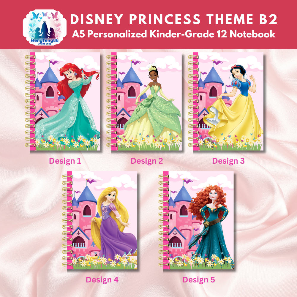 Disney Princess Theme B2 Personalized Notebook Kinder-Grade 12 A5 (14cm ...