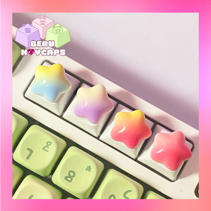 Gradient Keycaps Star Keycaps for Mechanical Keyboard Custom Artisan ...