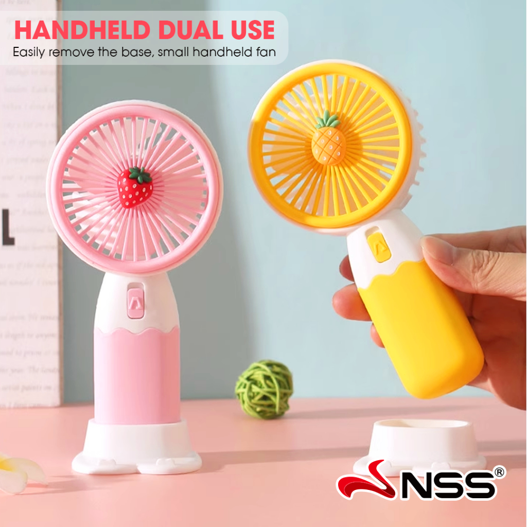 NSS Mini Cute Fruit Rechargeable Handheld Fan Portable Cooling Fan ...