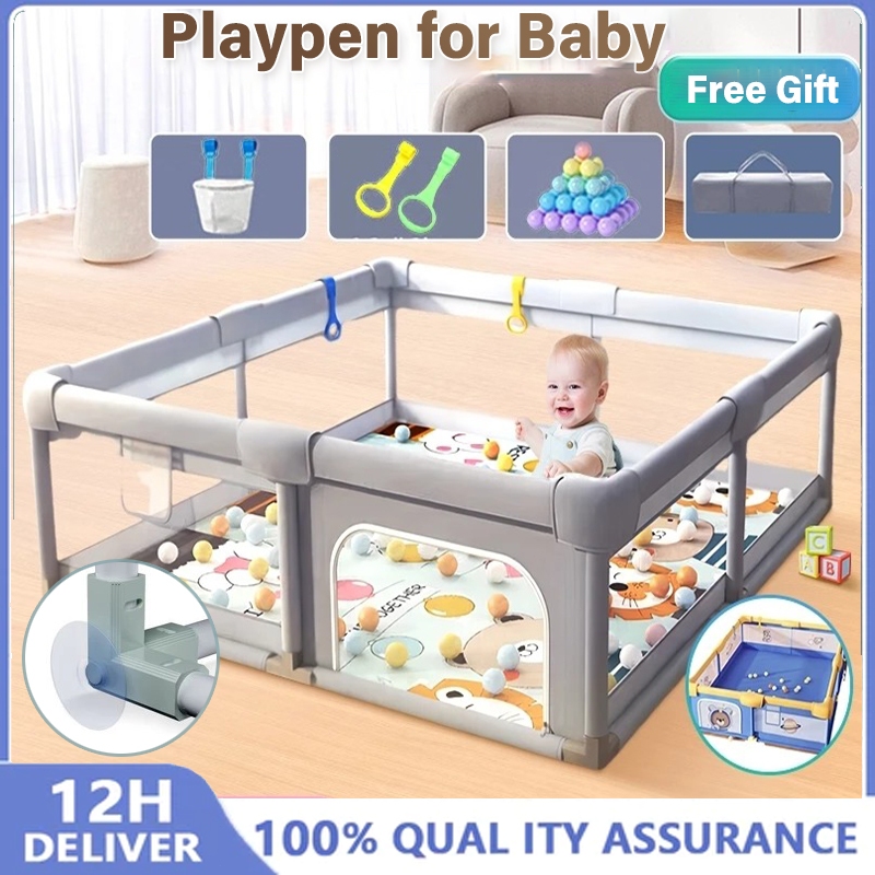 Playpen For Baby Foldable With Stainless Steel Frame Play Fence For ...