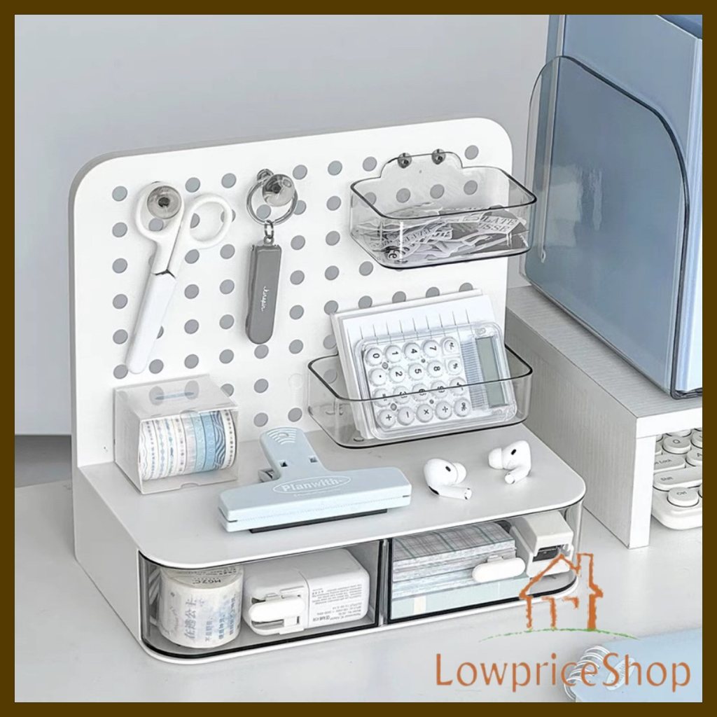 Perforated Desktop Storage Box with Eraser Organizer Sorting Rack ...