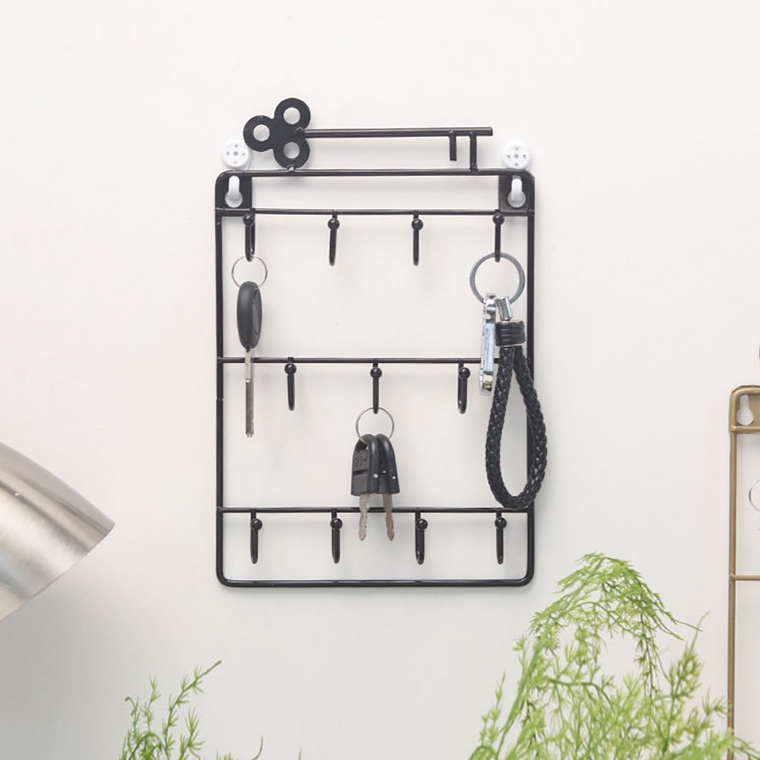 Key Hanger Metal Wall Mounted Rack Hook Wall Hanging Storage Rack Coat ...