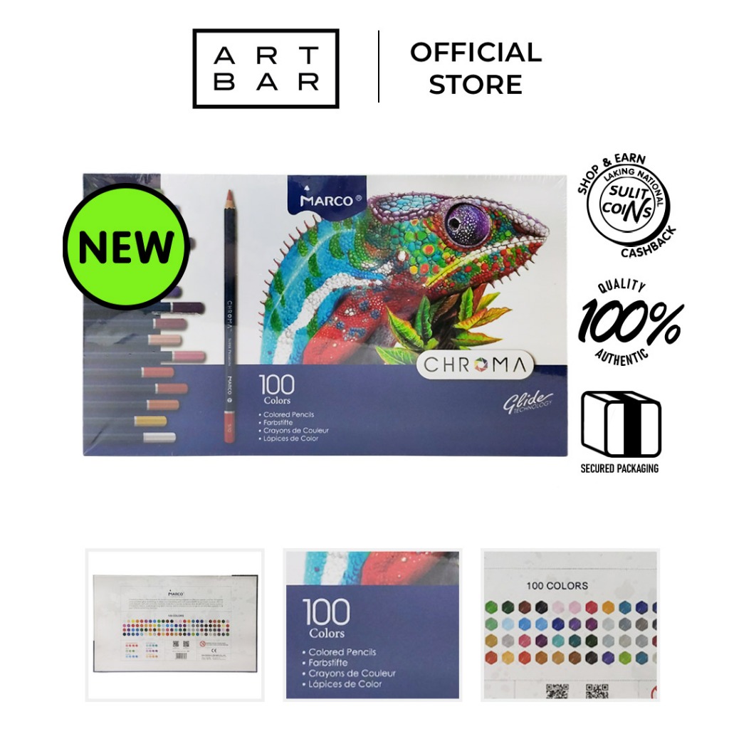 Marco Chroma Colored Pencil Set 103071 100 Pieces E1010-100cb - Art Bar ...