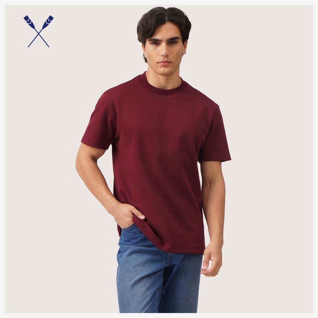 Basic T-shirt 'Fr. Havn' - Deep Wine main image 1