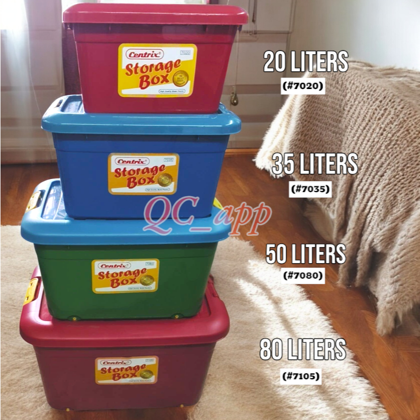 SOFT EDGES CENTRIX STORAGE BOX with cover AND side clip lock | Shopee ...