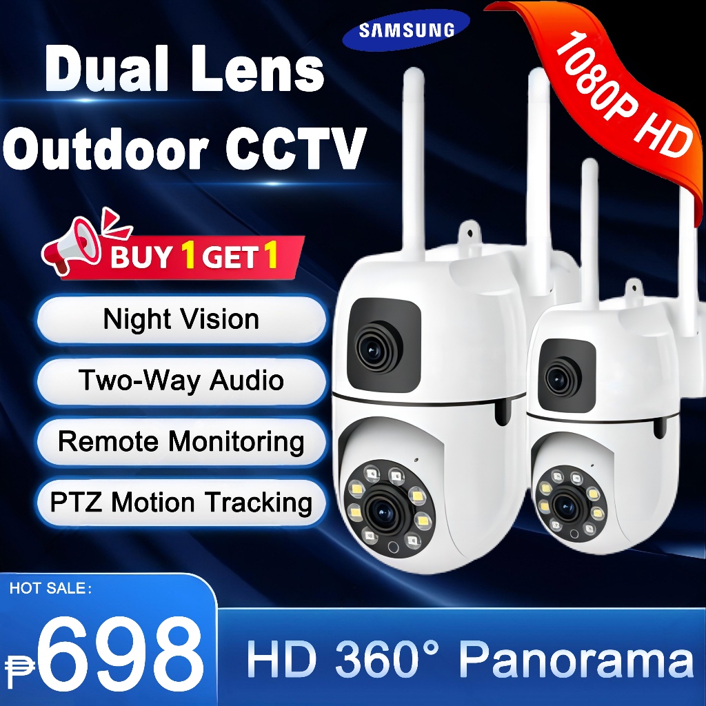 BUY 1 TAKE 1 V380 Pro CCTV Camera Outdoor PTZ Dual Screen 1080P HD ...