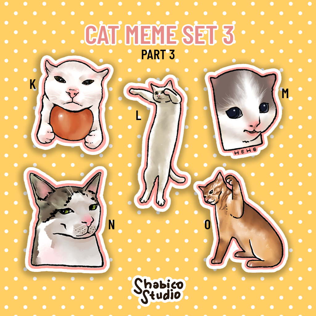 Cat Memes Sticker Set SET and Individual Sticker Vinyl Laminated PART 3 ...