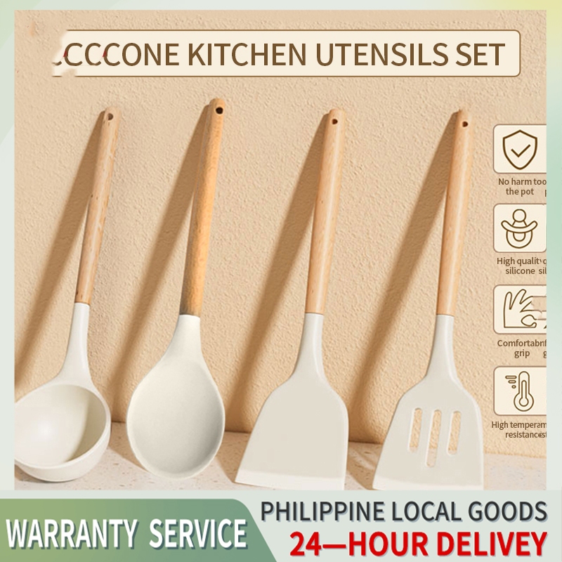 Cookware Set 4PCS White Silicone Kitchenware Cooking Utensils Set ...