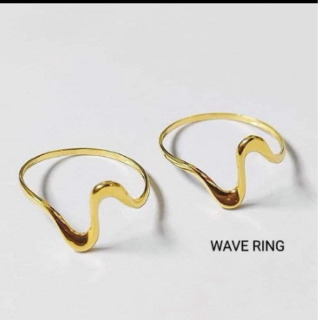 gold18k Wave ring minimalist (marengjenn) | Shopee Philippines