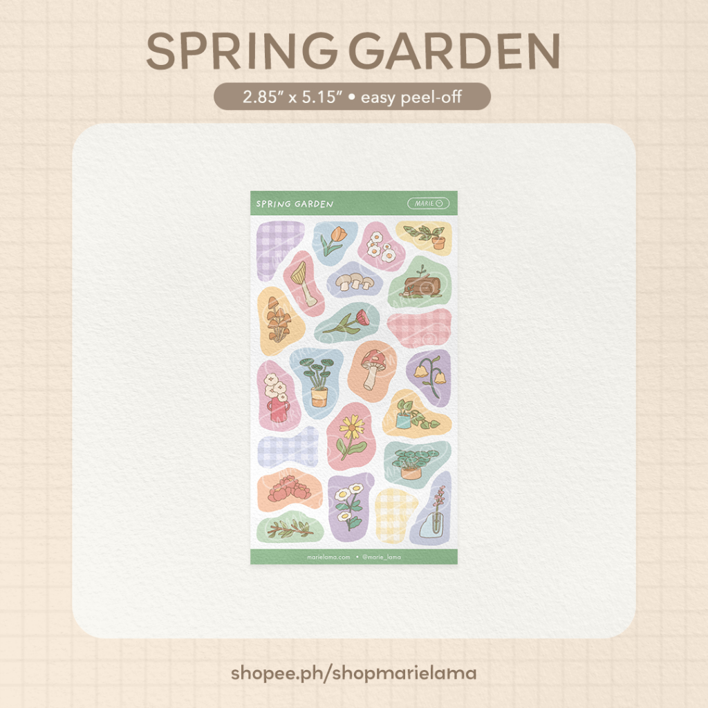Spring Garden Sticker Sheet Sticker Pack, Stickers for Journaling Bujo ...