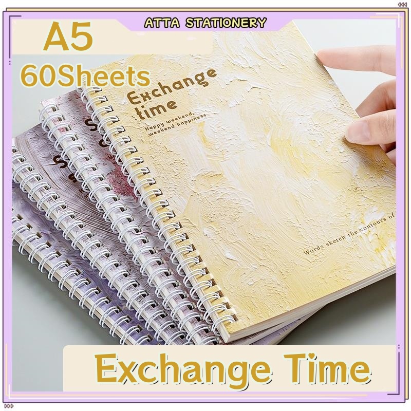 A5 1PCS Spring Notebook 60Sheets Thick Color Gradient Spiral Notepad ...