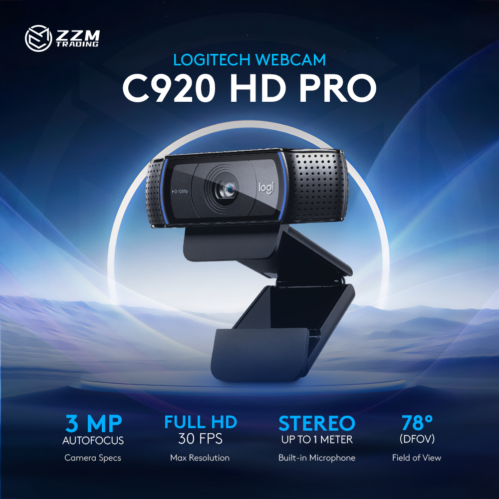 Logitech C920 Full HD Webcam, Sharp 1080p Video Calls