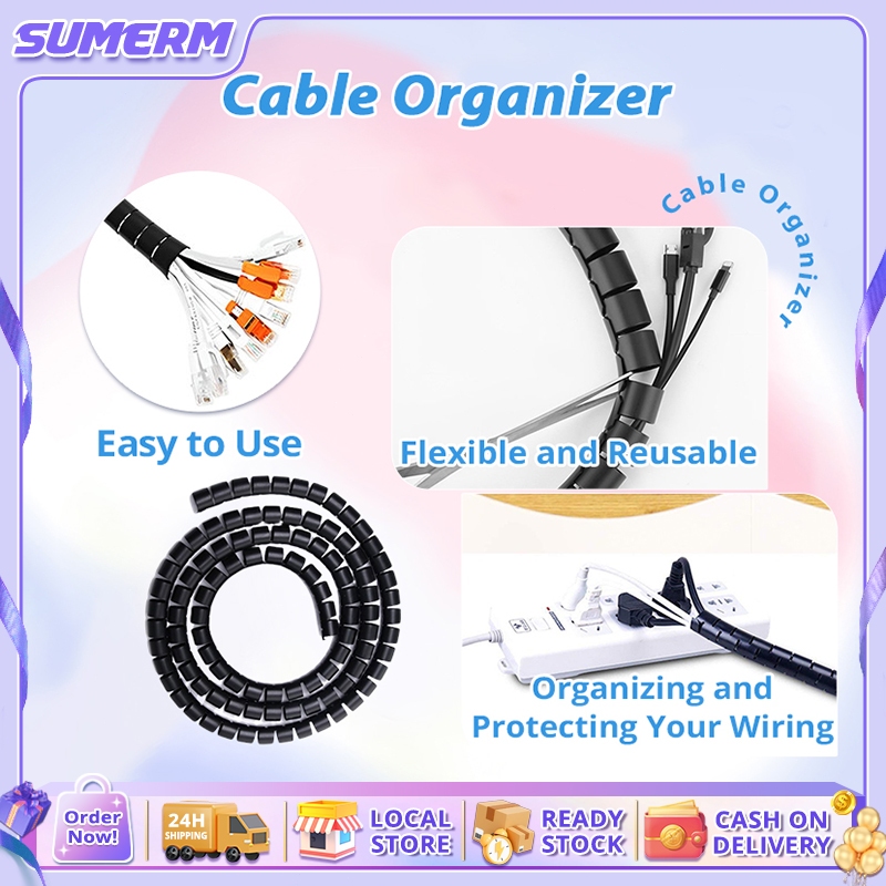 Cable Holder Organizer Flexible Spiral Cable Organizer Cord Storage ...