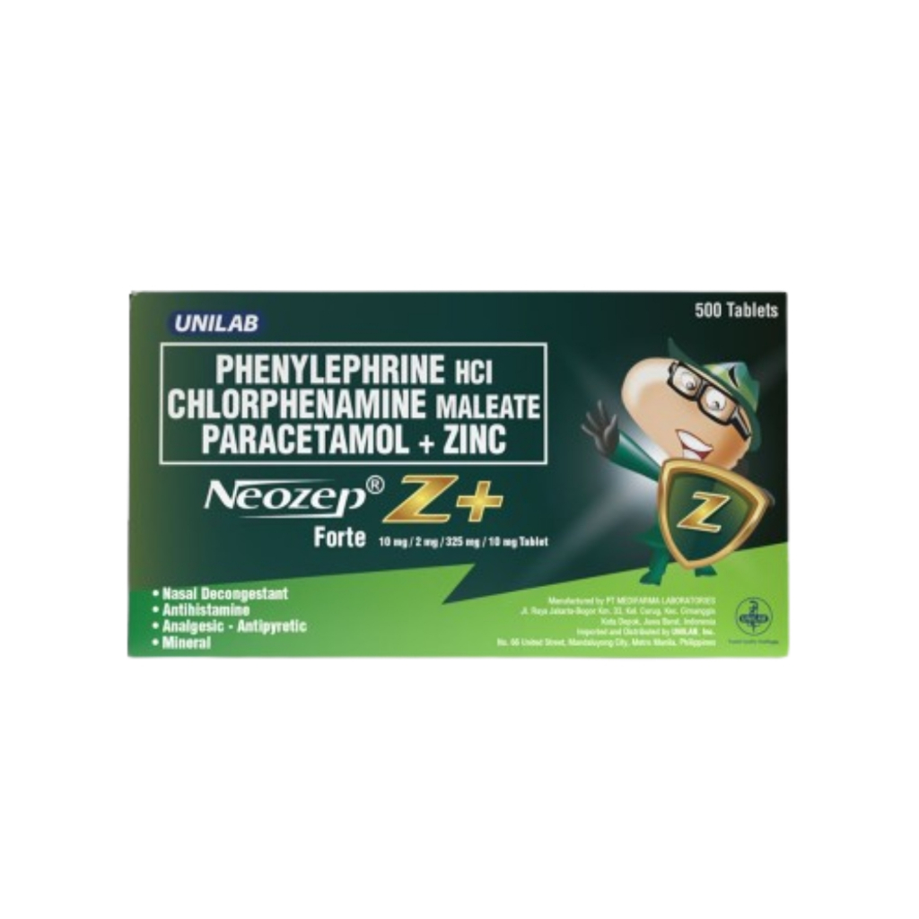 Neozep Z+ Forte (10 Tablets) - Phenylephrine + Chlorphenamine ...