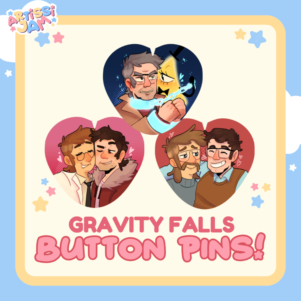 GRAVITY FALLS SHIP HEART PINS! | Billford, Fiddlestan, Fiddauthor ...