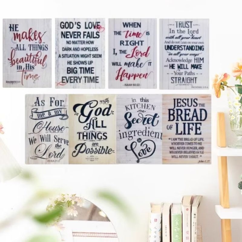 Bible Verses and Quotes Wooden Wall Decor 26x37cm #1315 | Shopee ...