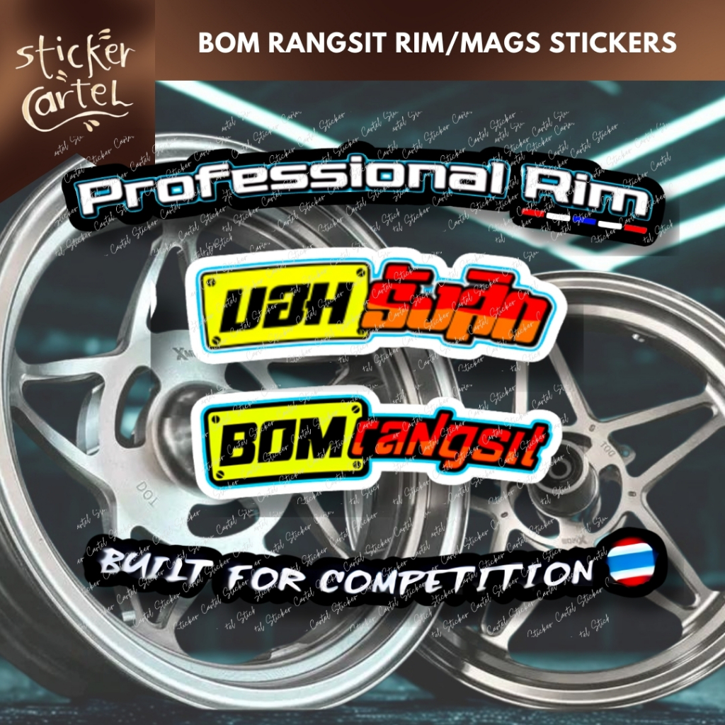 BOM RANGSIT Motorcycle Rim/Mags Stickers | Shopee Philippines