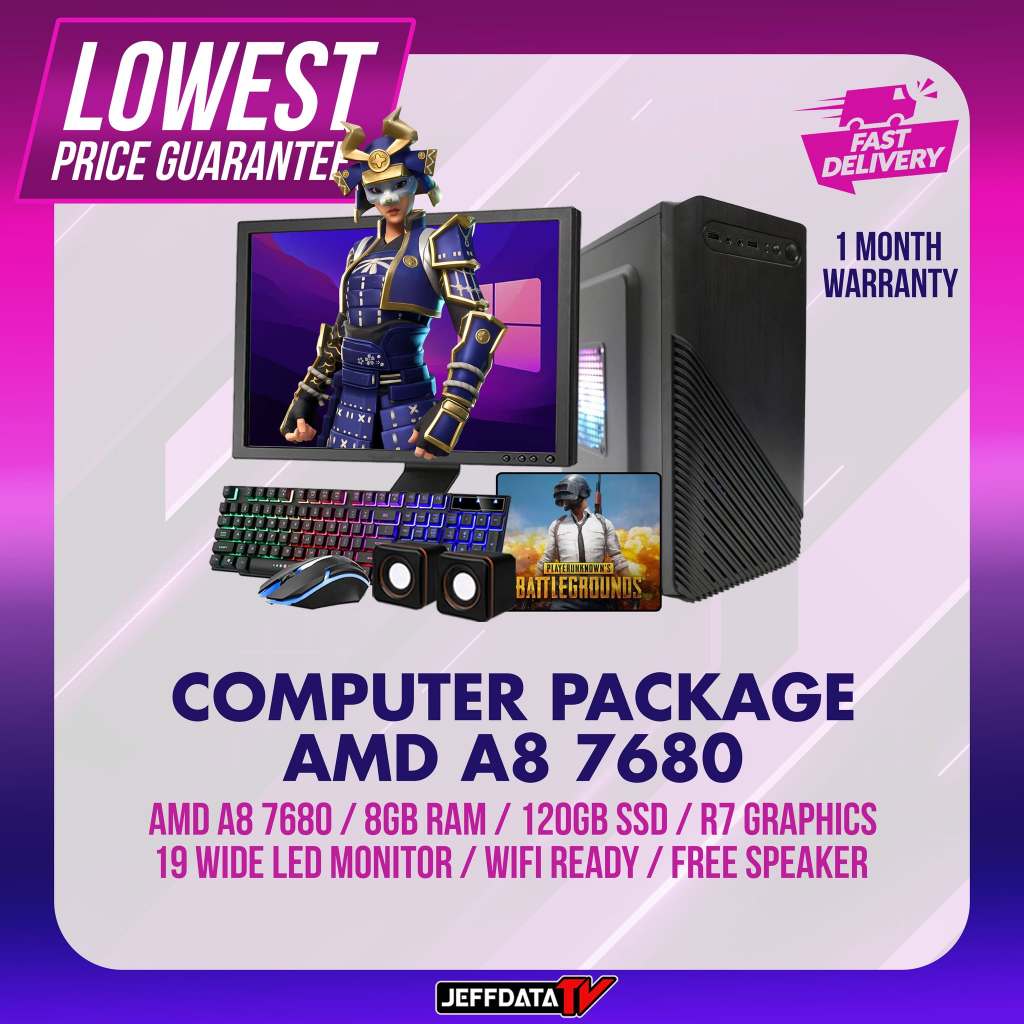 COMPUTER PACKAGE AMD A8 FM2+ 8GB 120GB SSD ONBOARD FREE RGB KBMS ...