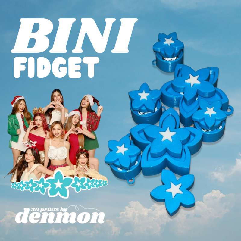 BINI Flower Fidget Keycaps Keychain / ASMR Keyboard Fidget Keychain ...
