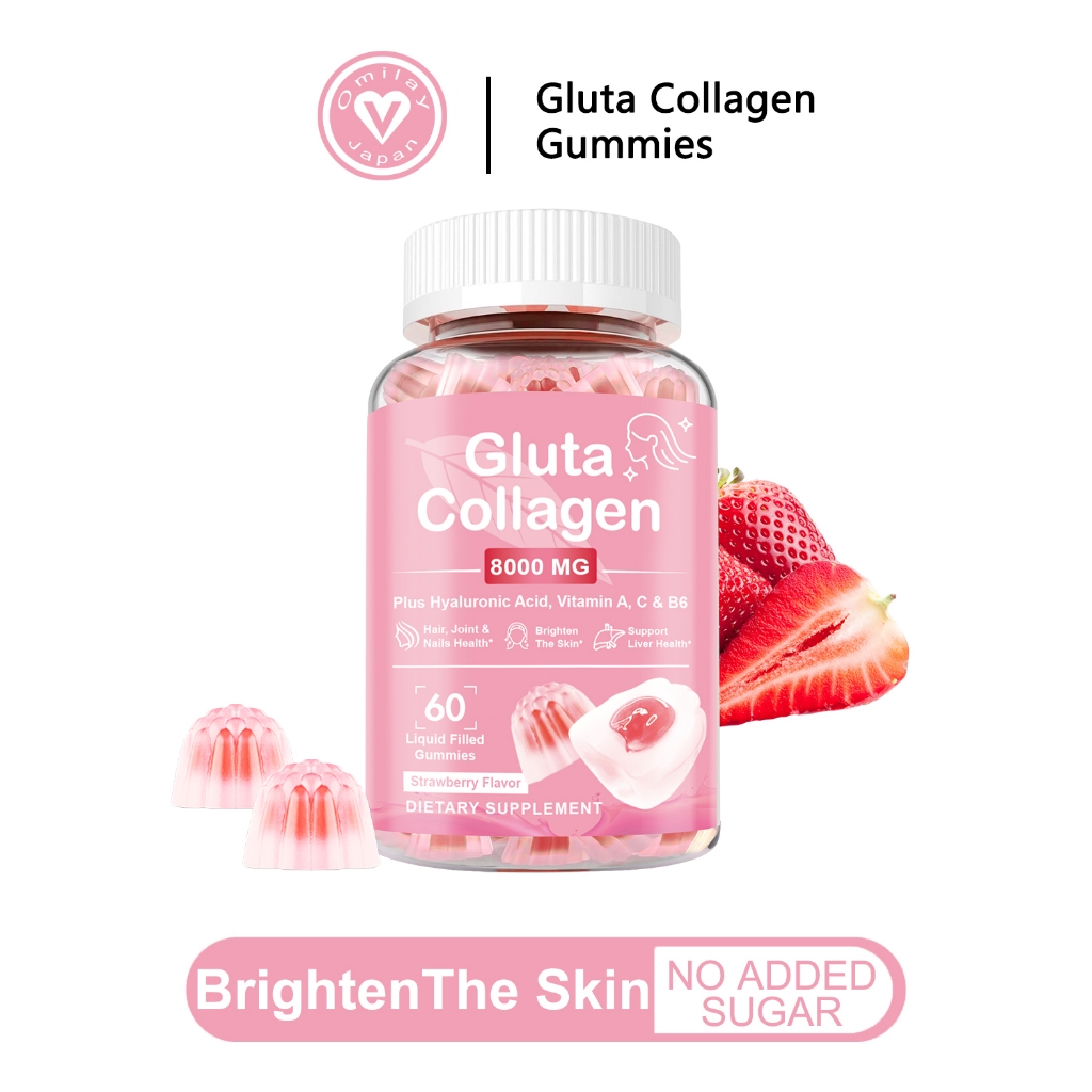 omilay glutathione Omilay Glutathione Collagen Glow Hair Skin Nails Health Gluta Liver Health  Glutathione 60 Gummies