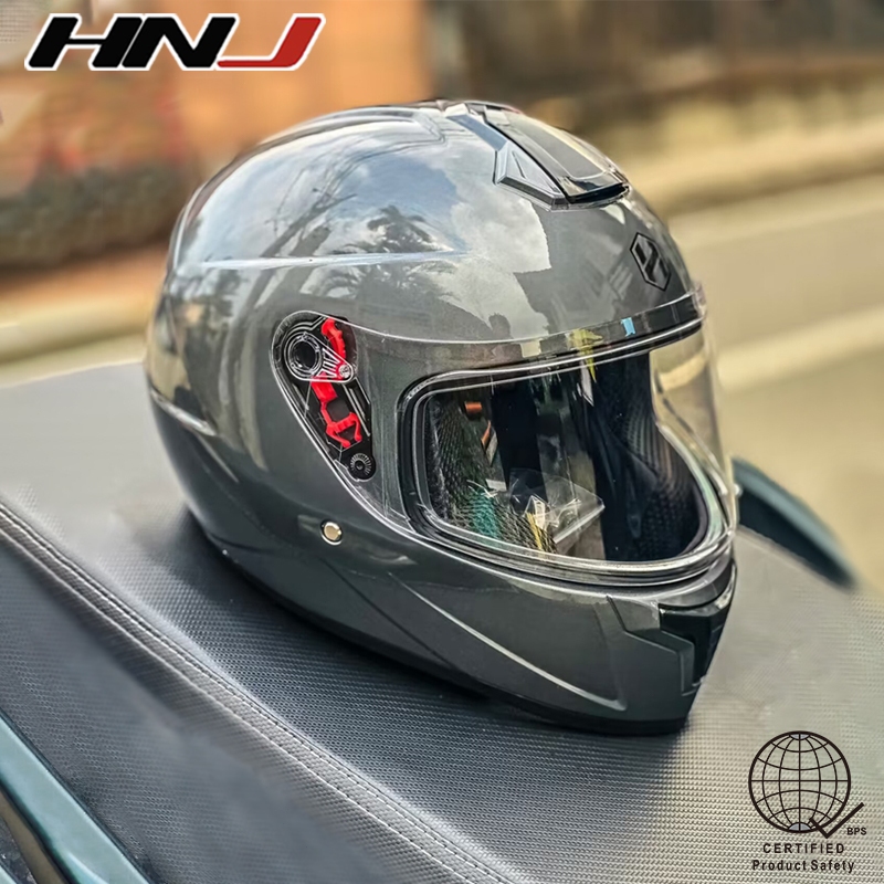 𝑾𝑰𝑻𝑯 𝑰𝑪𝑪】HNJ Super Solid Helmet Full Face Dual Visor for