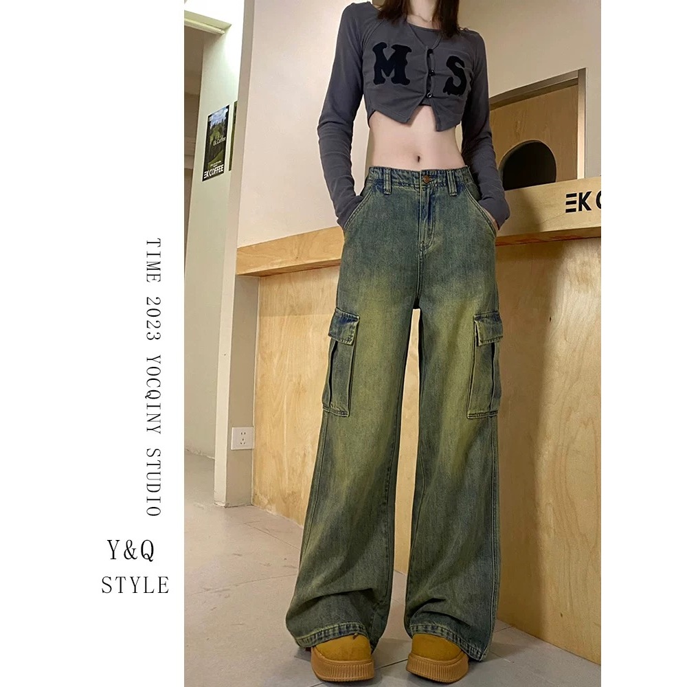 『』 ZX Wide-leg jeans women's new 2025 loose pants 5502 | Shopee