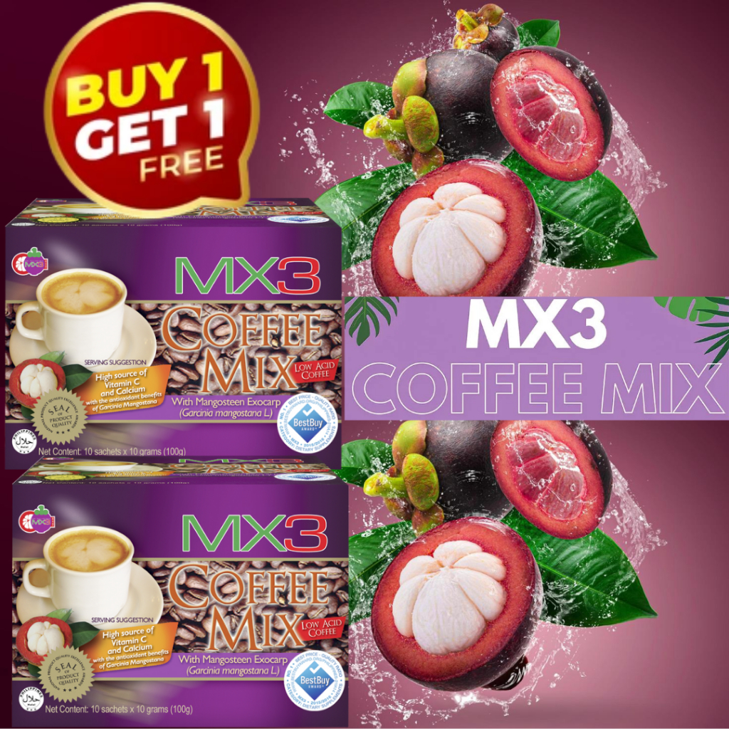 MX3 Coffee Mix Low Acid Coffee with Mangosteen 10g/Sachets in 10 ...