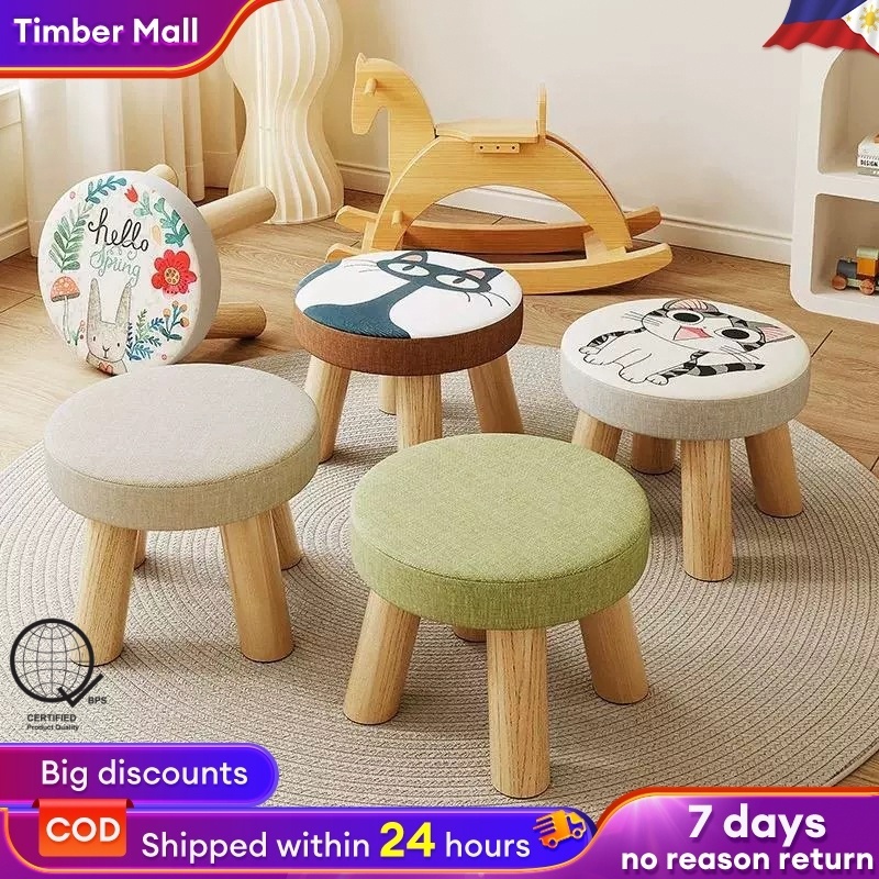 Sofa Stool with Cushion Mini Living Room Bedroom Small Round Sofa Chair ...