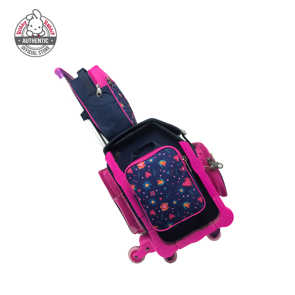 Robby Rabbit Pink Blossom Small House-Type Trolley (Floral, Navy Blue ...