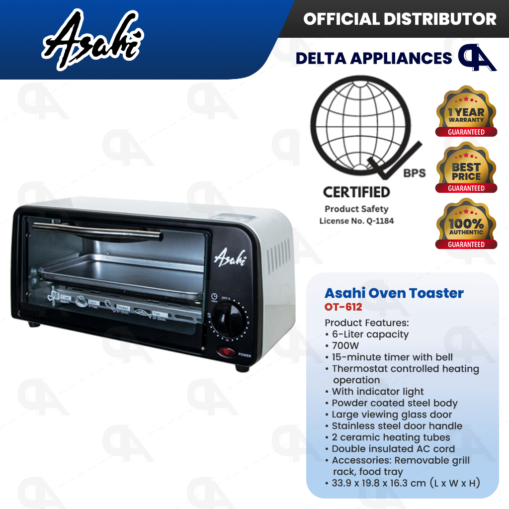 Asahi Oven Toaster 6L Painted Original w/ 1 Year Warranty OT 612 ...