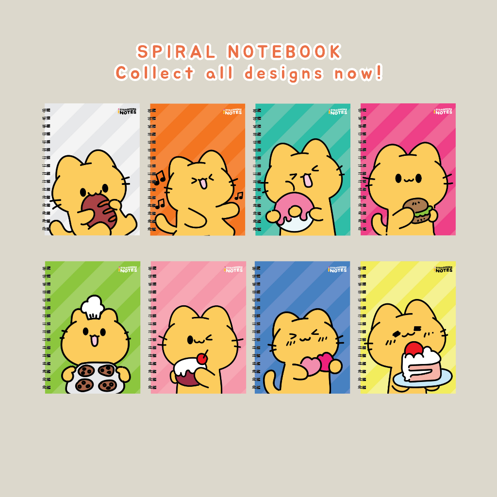 Stradmore Spiral Notebook Cat Design-Quality Notebook with Double Loop ...