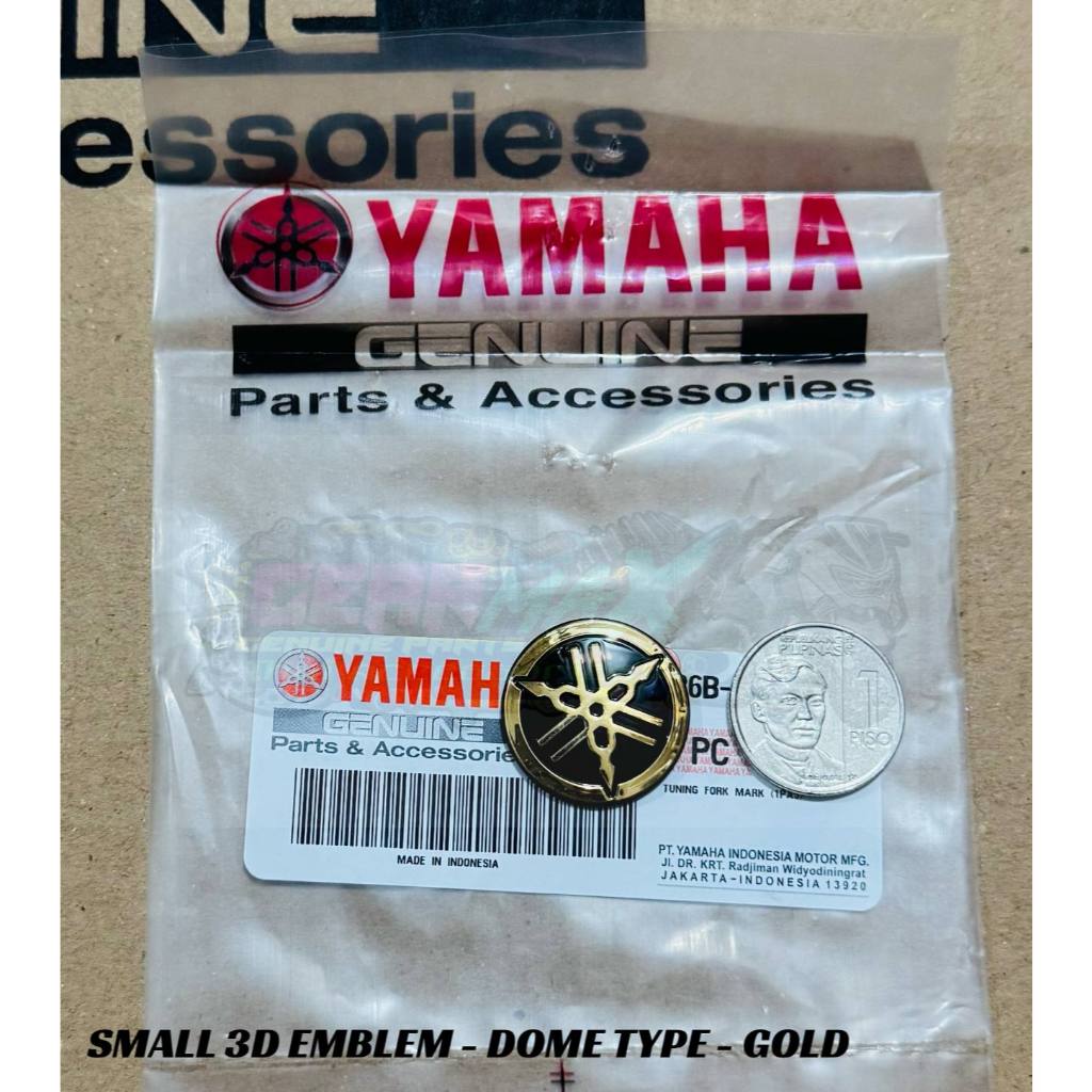 YAMAHA SMALL LOGO PANEL / COWLING - SILVER / GOLD - 3D DOME TYPE ...