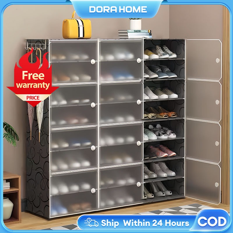 Dora Heavy Duty Shoe Cabinet Dustproof Shoe Rack Organizer with Cover ...