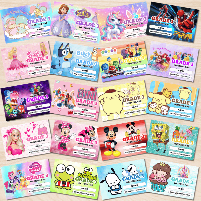 Personalized/Customized Pad Paper - Kinder, Grade 1, 2, 3 and 4 - 50 ...
