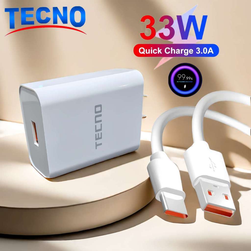 Tecno Charger Set Super Fast Charger 33W Adapter Android Micro Usb Type ...