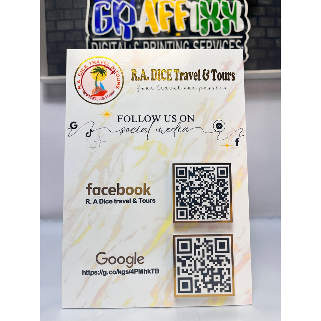 Personalized Popped-up QR Code Standee with touch of Gold Finish ...