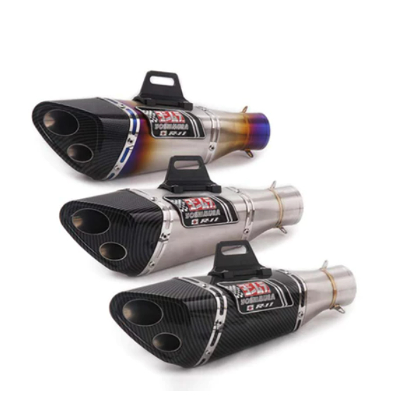 Yoshimura R11 Double-outlet Muffler 38-51mm Inlet Universal Moto ...