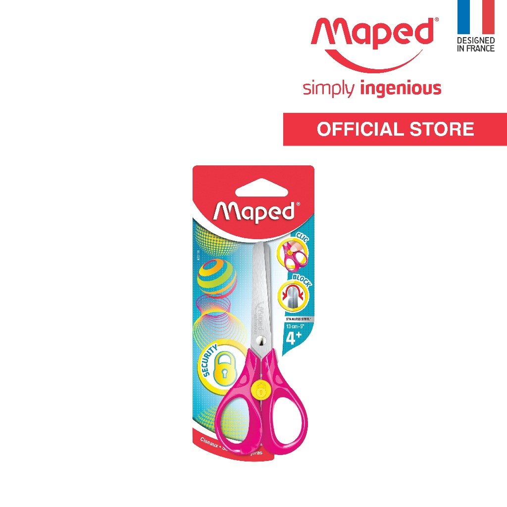 MAPED Security Scissors With Lock |Gunting| For ages 4+ | 13cm (5 ...