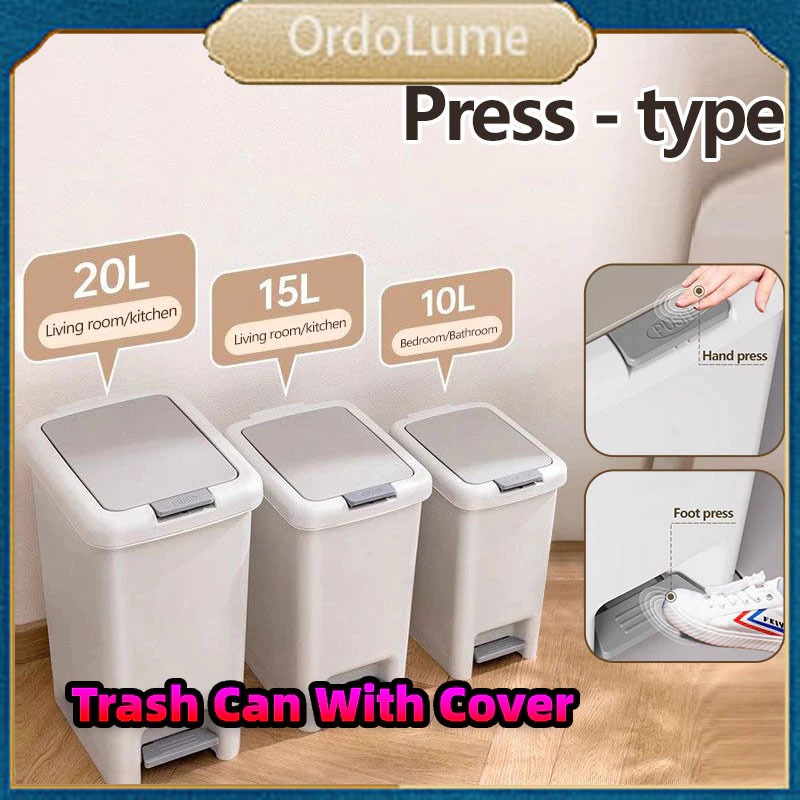 Foot Pedal Trash Bin with Dual Opening for Convenient Use, Multiple ...