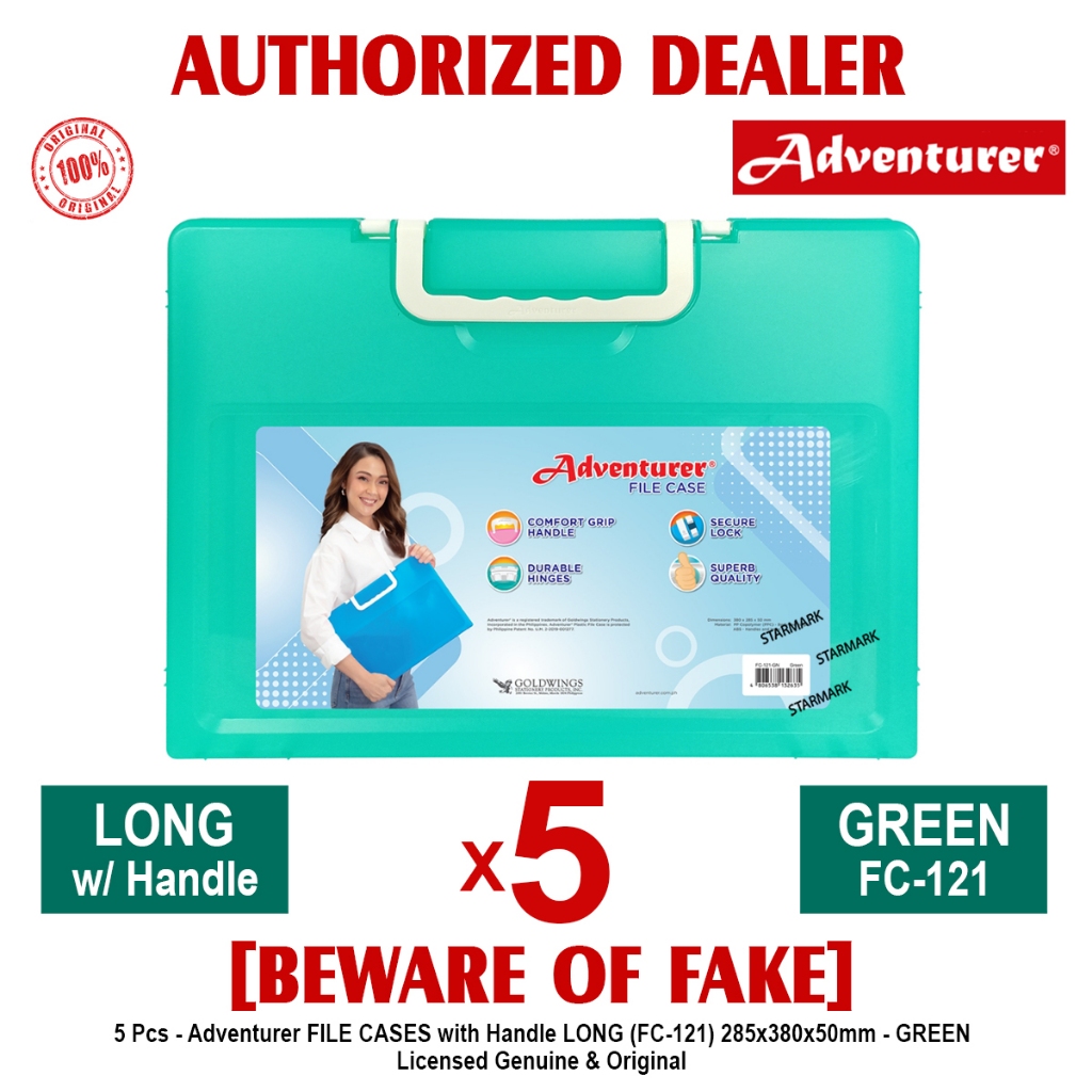 ADVENTURER File Case Cases LONG with Handle FC-121 Blue Green Pink ...