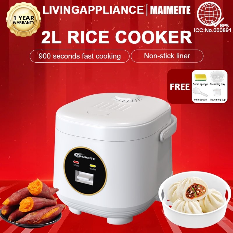 MAIMEITE Mini Rice Cooker 2L Mini MultiFunction With Steamer Electric ...