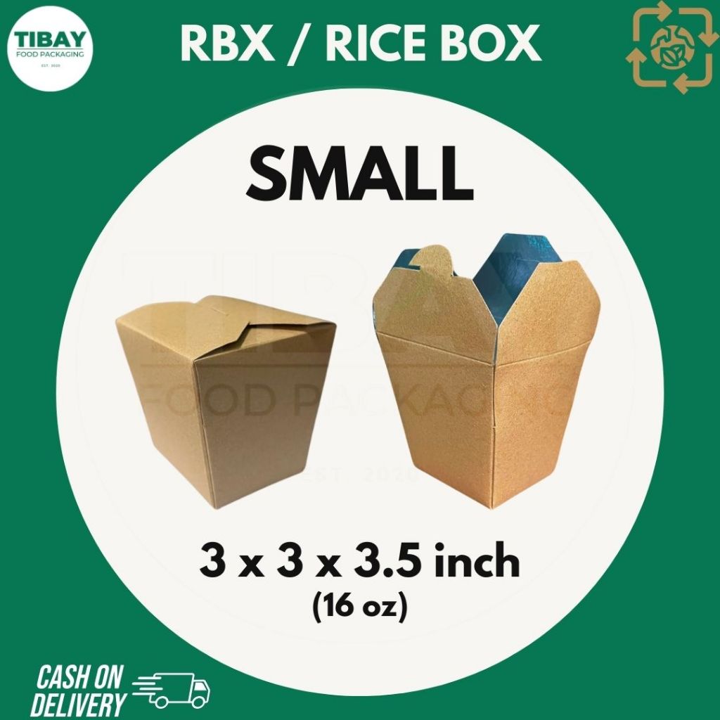 (500 PCS / 1 BOX) Rice In A Box RBX Chao Fan Box Brown with Laminated ...